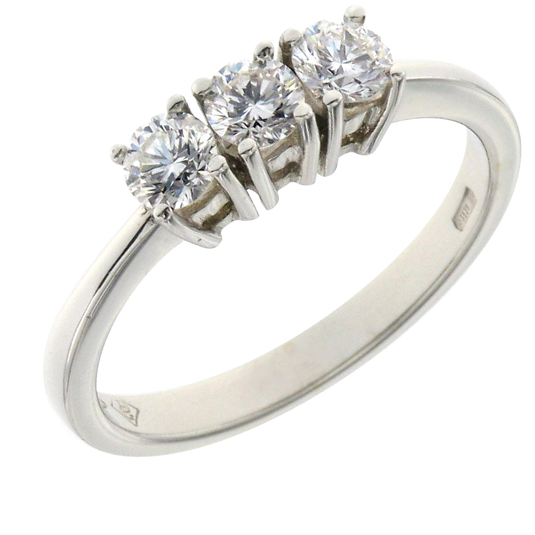 Ring 18kt Wg,3-Stone,Diam.Br.H/VS 0,20ct x 3d