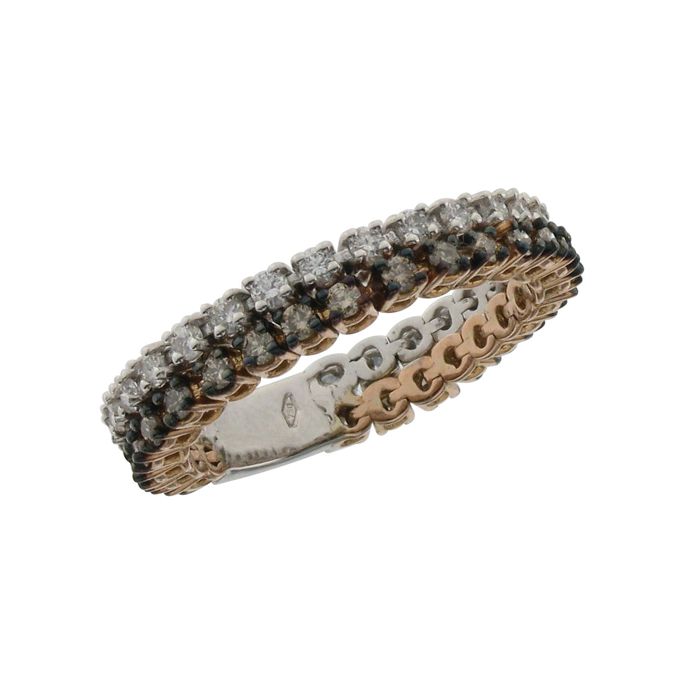Ring 18kt Wg&Pg,Eternity,Diam.Br.HI/VS-Si 0.51ct & Diam.Br.Brown 0.47ct