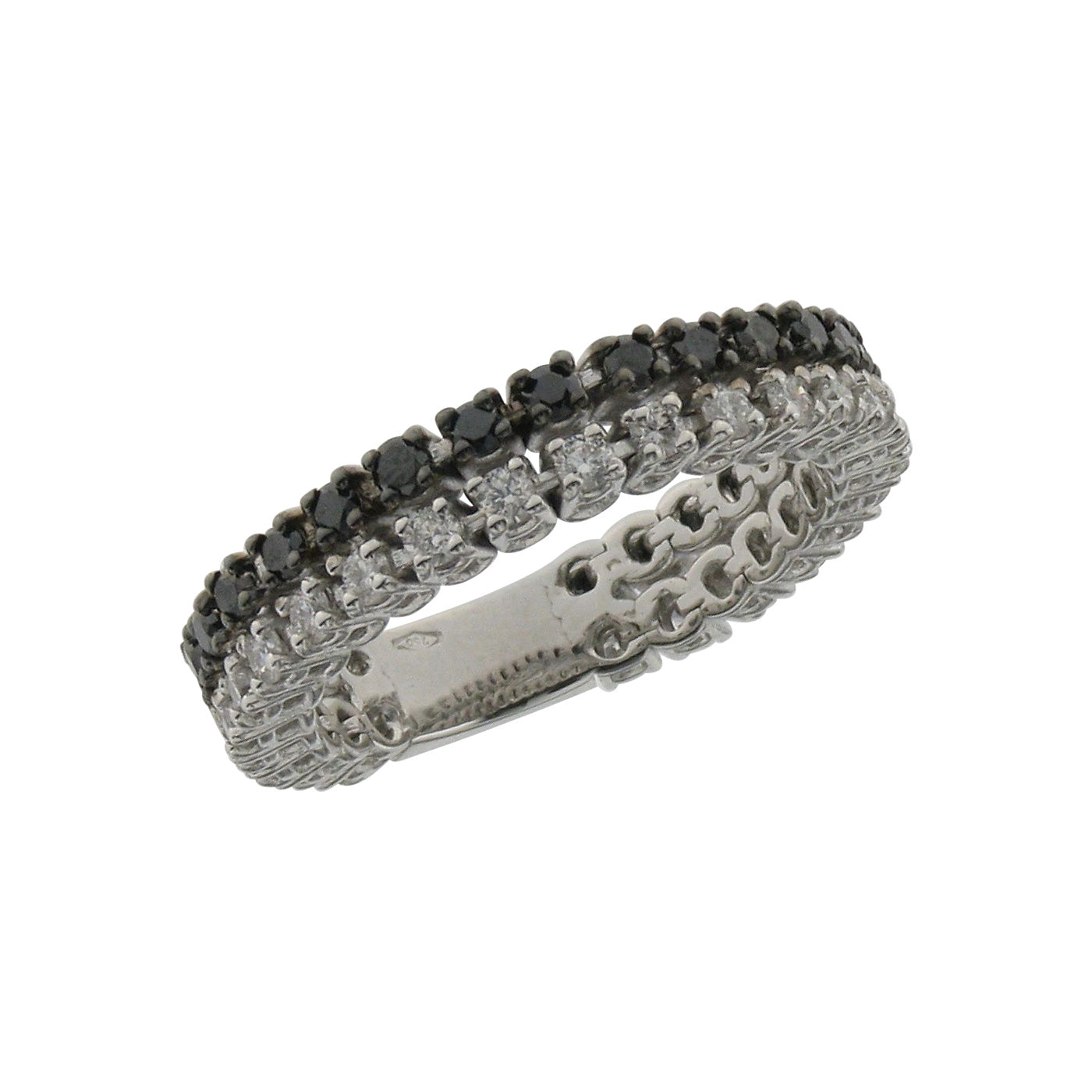Ring 18kt Wg,Eternity,Diam.Br.HI/VS-Si 0.53ct & Diam.Br.Tr.Black 0.56ct