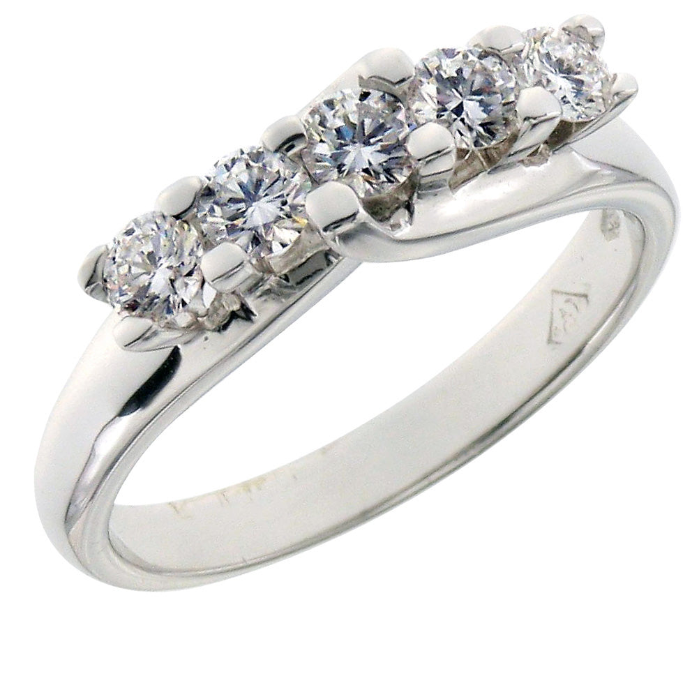 Ring 18kt Wg,5-Diam.Ring,Diam.Br.H/VS 0,58ct