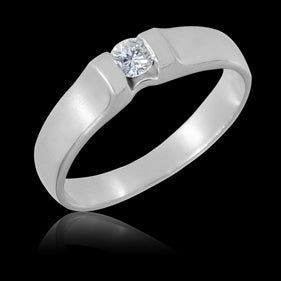 Ring 18kt Wg,Solitaire,Diam.Br.H/VS1, 0,13ct