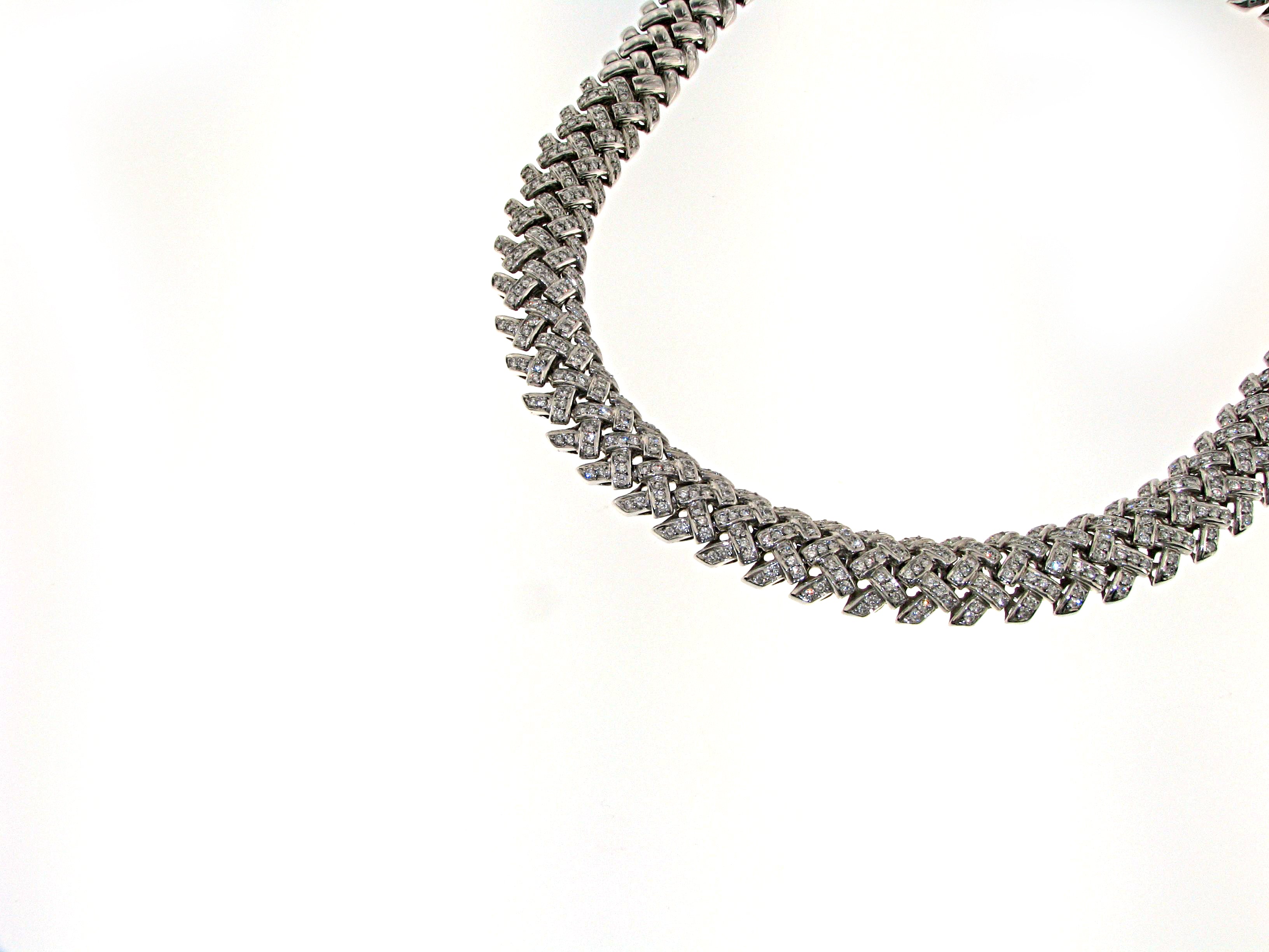 Necklace 18kt Wg,Diam.Br.FG/VS-Si, 5,77cts