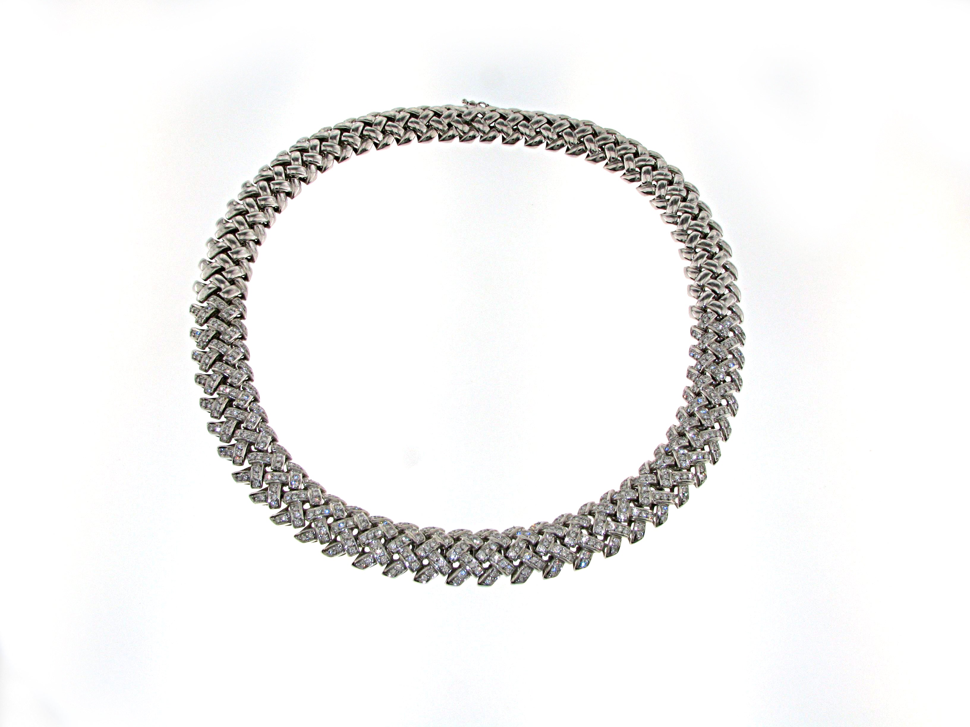 Necklace 18kt Wg,Diam.Br.FG/VS-Si, 5,77cts