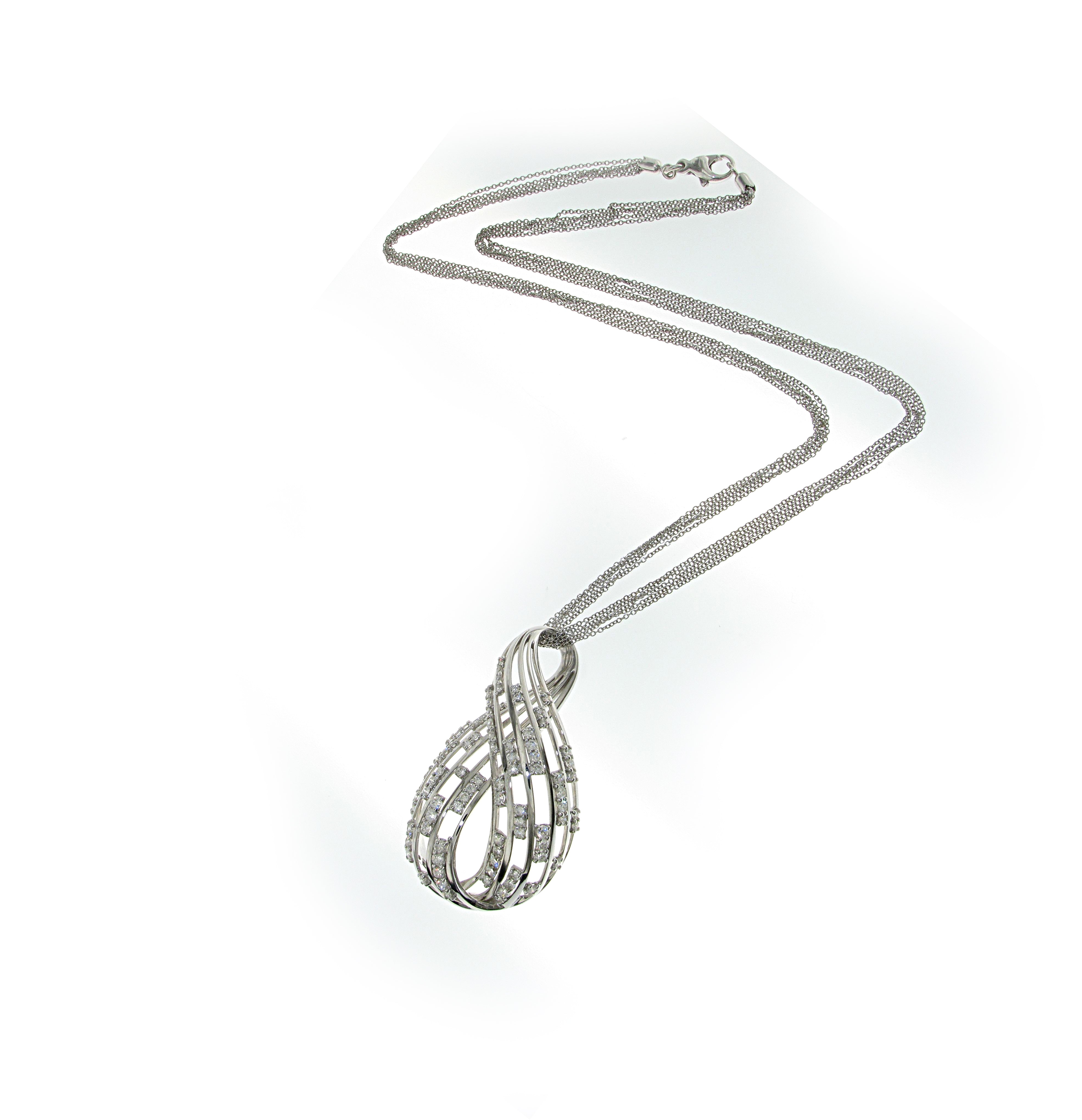 Necklace 18kt Wg & Diam.Br.HI/VS-Si,3,07ct