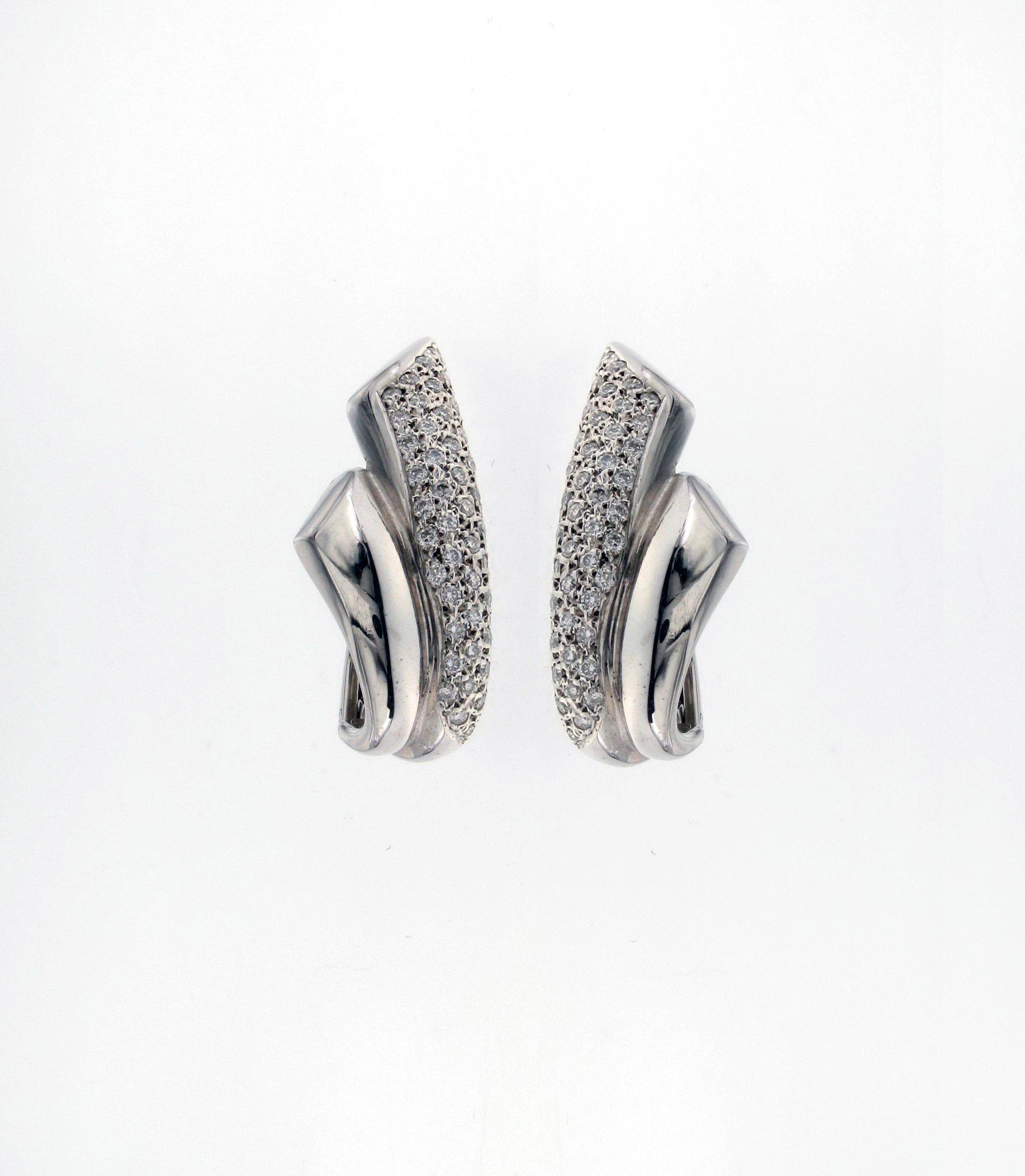 Earrings 18kt Wg,Diam.Br.Diam.Br.FG/VS-Si,0.91ct