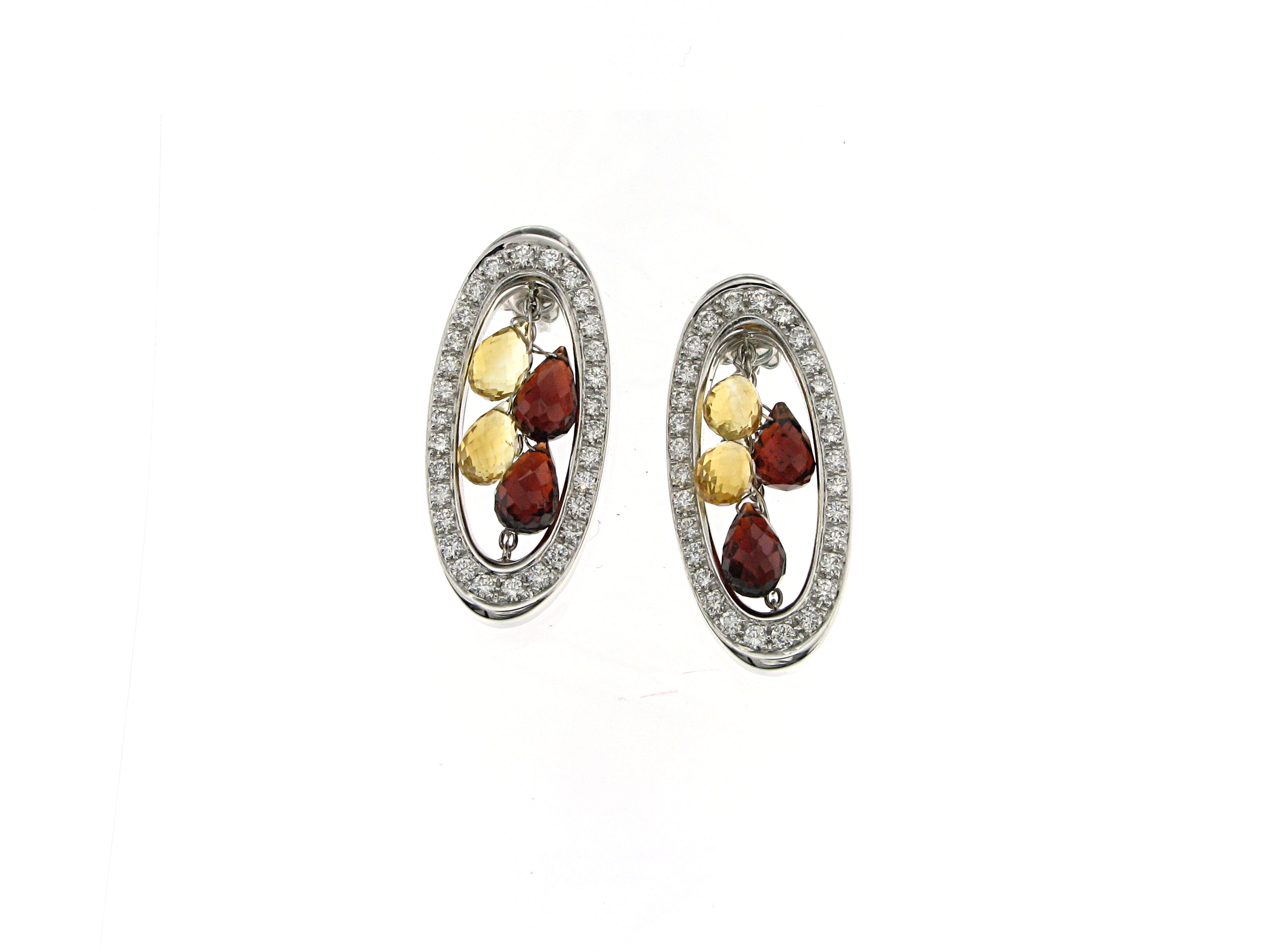 Earrings 18kt Wg,Diam.Br.HI/VS-Si 0,03ct x 52d:1,56ct & 0,025ct x 8d: 0,20ct