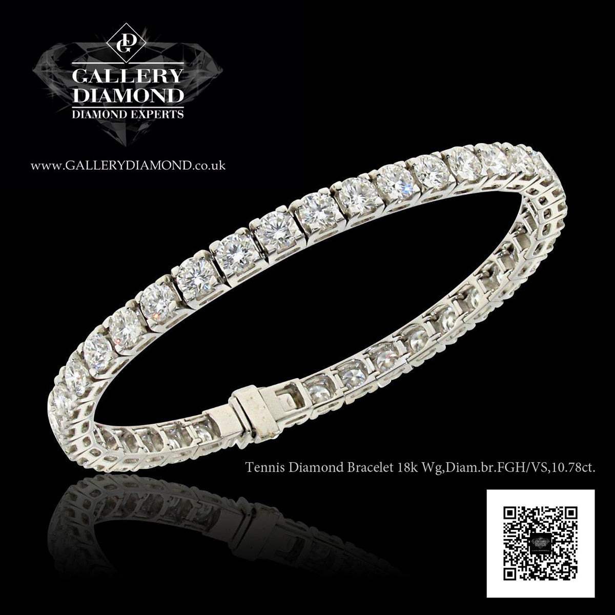 Bracelet 18kt Wg,Diam.Br.FGH/VS 10,78ct