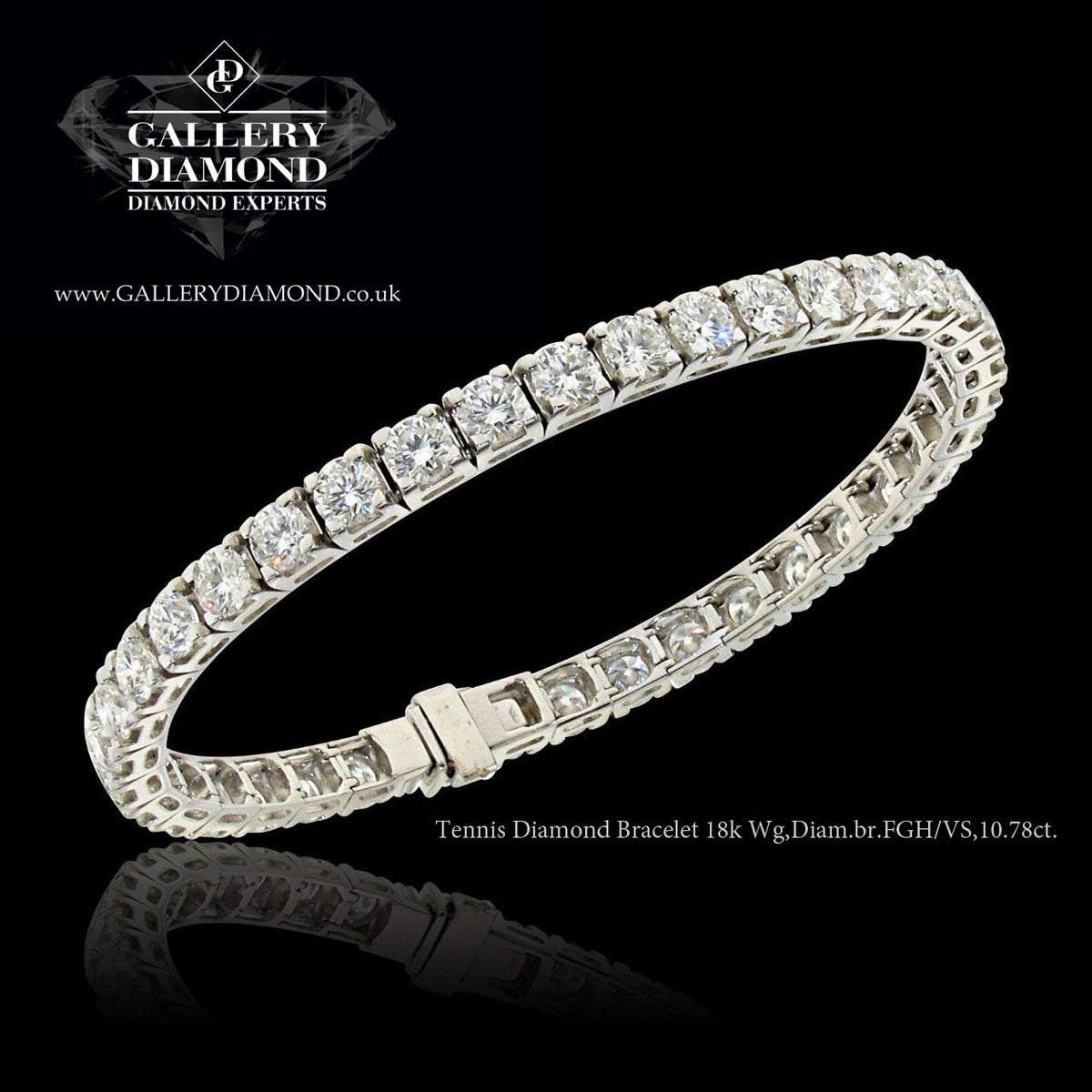 Bracelet 18kt Wg,Diam.Br.FGH/VS 10,78ct